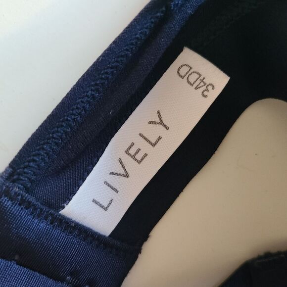 NEW lively all day deep v no-wire bra navy and silver 34DD - Picture 5 of 5